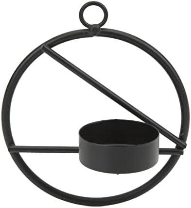 Black Modern Minimalist Metal Round Candle Holder, Candle Holder, Wall Hanging DecorationTea Light Candelabro for Living Room Home Decor Set of 5