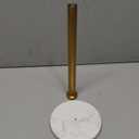 NearMoon Standing Paper Towel Holder, Kitchen Paper Towel Tissue Holder- for Bathroom Kitchen Countertop, Standard or Jumbo-Sized Roll Paper (with Marble Base, Brushed Gold)