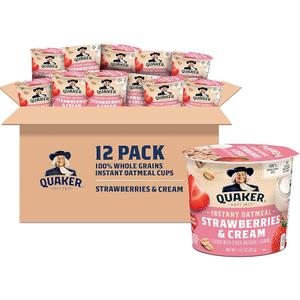 Quaker Express Cups, Strawberry & Cream, 12 Count BBD JUL27/2026