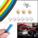 Gas Fuel Line Hose Clamps Fuel Filters with Inline Shut Off Valve Petcock Set for 50cc 70cc 90cc 110cc 125cc 150cc Taotao Coolster Apollo Baja ATV Four Wheeler Dirt Pit Bike(yellow)