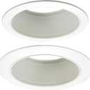 HALO E26 Series 6 in. White Recessed Ceiling Light Fixture Trim with White Straight Side Metal Baffle