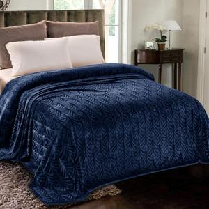 Whale Flotilla Flannel Fleece Queen Size Blanket for Bed, Soft Fluffy Velvet Bedspread Coverlet, Decorative Vintage Pattern, Cozy Warm Lightweight for Spring Summer, 90x90 Inch, Navy Blue