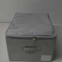 Pack of 2, Stackable Rigid Storage Containers, Good Size for Clothing, Blankets, Duvets, Pillows Organizer, Dustproof & Washable, Light Gray