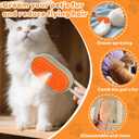 2025- New cat steam brush, 4-in-1 cat steam brush, for massaging and cleaning fallen pet hair, suitable for cats, dogs, rabbits and other pets (khaki + white) -2 pieces (white)