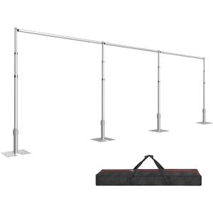 EMART Backdrop Stand Heavy Duty 8.9ftx30ft, Adjustable Pipe and Drape Photo Background Support Kit, Metal Frame with Flat Base for Wedding Birthday Party Banquet Decorations