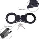 Double Lock Handcuffs, Adjustable Heavy Duty Steel Wrist Cuffs with 2 Keys & Handcuffs Holster in Police Edition Professional Grade
