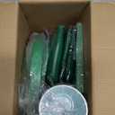 WELLIFE 210 PCS Green Plastic Plates for 30 Guests - Disposable Dinnerware Set Including Dinner Plates, Dessert Plates, 12oz Cups, Cutlery & Napkins, Green Party Plates