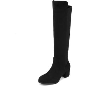 DREAM PAIRS Women's Knee High Stretchy Fashion Boots (8.5, Black)