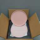 Salad&Dessert Plates, 8 Inch Small Dinner Plates Sets for 4, Dishwasher & Microwave Safe, Porcelain Dinner Dishes for Cake, Fruits,Waffle, Pasta, Salad, Elegant Pink