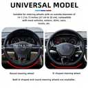 Car Steering Wheel Cover, 15 inch Microfiber Leather Carbon Fiber Soft Anti-Slip Breathable, Universal Size Elastic Car Accessory for Most Cars (Beige)