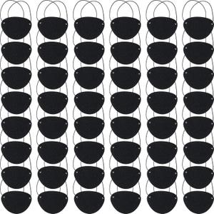 Chivao 48 Pieces Pirate Eye Patches for Kids Black Felt Pirate Captain Patches Bulk for Adults Single One Eye Role Playing Theme Party Cosplay Props Accessories