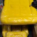 Universal Forklift Seat with Adjustable Backrest, PVC Tractor Seat with Self-rebounding Safety Belt, Yellow Lawn Mower Seat with Headrest Armrest for Excavator Dozer