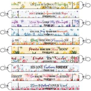 100 Pcs Christian Bible Keychain Gifts Bulk for Women Butterfly Classic Floral Inspirational Religious Bible Verse Keychain Church Lanyard Scriptures Gifts for Birthday Tea Party Favor