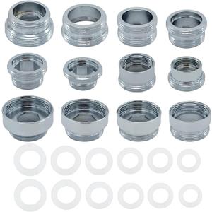 12 Pieces Faucet Adapter Kit Kitchen Aerator Male To Female Male Faucet Water Hose Adapter(Faucet Adapter Various Sizes)