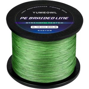 Thinner Braided Fishing Line, Ultra-Strong Abrasion Resistant Zero Stretch Braided Line, 4&8 Strand (X4-6lb-328yds-0.06mm, Moss Green)