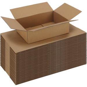 CRUGLA 40 Packs 10x7x3 Shipping Boxes for Small Business, Corrugated Cardboard Boxes Bulk for Shipping Packing Mailing (Brown)