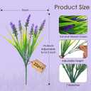 Rowfad 22 Pcs Artificial Outdoor Flowers UV Resistant Lavender Fake Greenery Plants Grass with Purple Flowers for Pot Decor for Window Garden Patio Hanging Planter Pathway Front Porch (22, Purple)