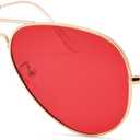 Pro Acme Aviator Sunglasses for Men Women Classic Polarized UV400 Protection ((20)gold Frame/Red Lens)