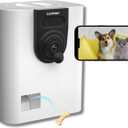 Pet Camera with Treat Dispenser, WiFi Smart Dog/Cat Camera, Free App, Tossing for Dogs/Cats, 1080P, Live Video, Auto Night Vision, 2-Way Audio, No Monthly Fee (White)