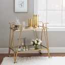 Linon Gina Mid-Century Bar Cart, Gold, unspecified
