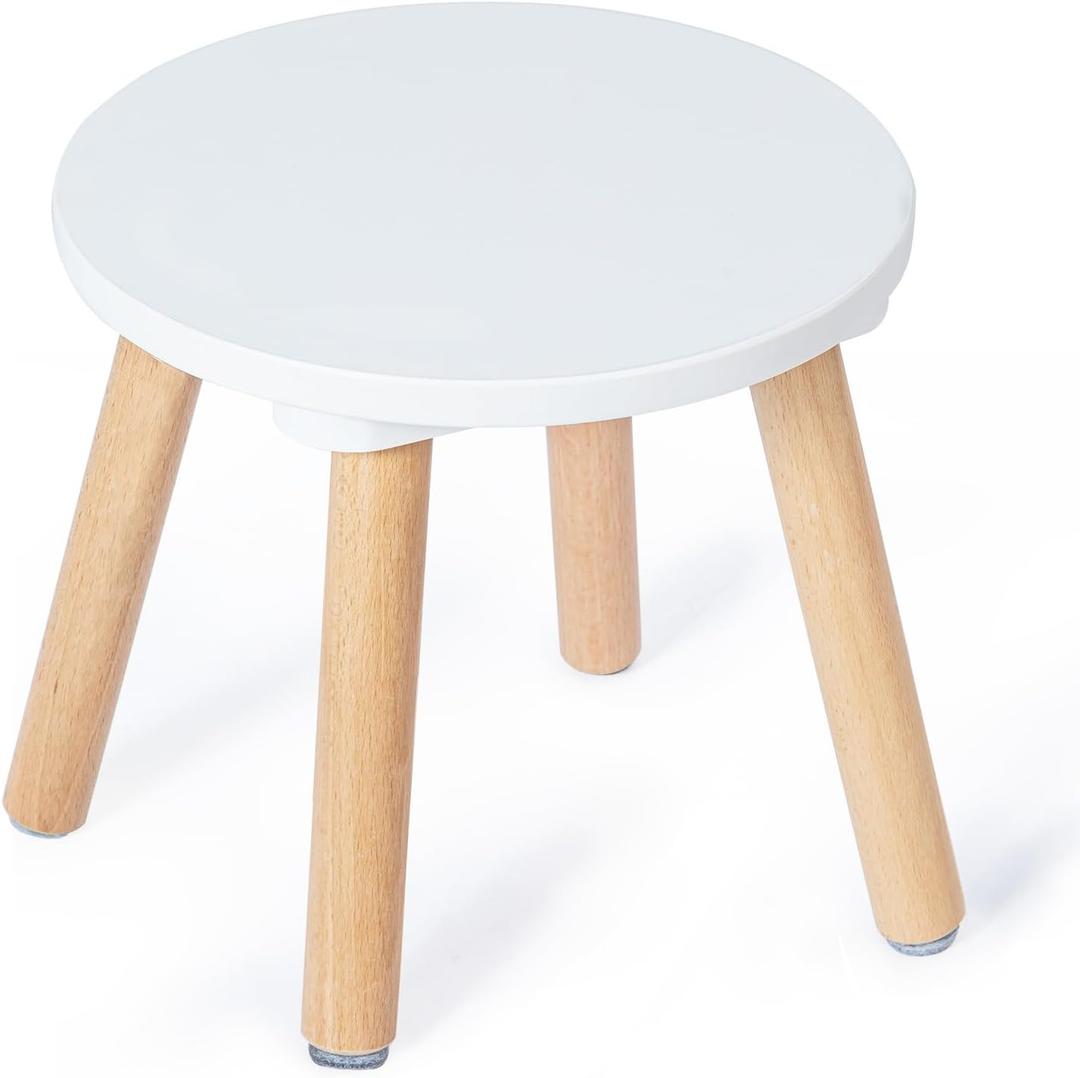 Frogprin 1 Pack Wooden Step Stool for Kids, Kids Chairs Perfect Matched Sensory Table, Multi-Purpose Sitting Stool 10 in Children's Stool for Bathroom Kitchen & Bedroom, Stable Natural Anti-Slip