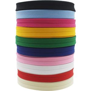 12mm 1/2" Single Fold Bias Tape Bias Binding for Sewing Solid Color 100% Polyester