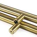 TOGU TG-6012 12 inches Solid Standoffs Heavy-Duty Commercial Grade-304 Stainless Steel Push Pull Door Handle/Barn Door Pull Handle/Glass Pulls, Satin Gold Finish
