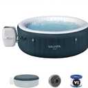 Bestway SaluSpa Miami AirJet 4-6 Person Inflatable Hot Tub Round Portable Outdoor Spa with 140 AirJets and EnergySense Energy Saving Cover, Dark Green (Deep Blue)