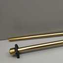 Heavy Duty Curtain Rods, 1 1/8 Inch Diameter Single Curtain Rod 36-72Inch(3-6ft) Extendable Length with End Caps Adjustable Modern Brackets-Warm Gold