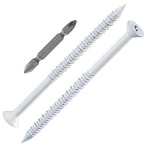2 x WenSilon(30 PCS) 1/4" x4 White Concrete Screw Anchor White Flat Head for Anchoring to Masonry, Block or Brick Stucco