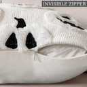 Fall Halloween Throw Pillow Covers 18x18 Set of 2 - Autumn Pumpkin Decor Pillow Cases - Faux Fur Decorative Pillows for Home Patio Couch Sofa - White