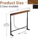 GRLEAF 35" Adjustable Height Narrow Console Table with Power Outlets, Long Sofa Table with Charging Station Behind Couch Table Skinny Entryway Table for Living Room, Hallway and Office Rustic Brown