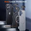 SUPFINE Magnetic for iPhone 16 Case 2024, [Compatible with MagSafe][16 FT Military Grade Drop Protection][Dual-Layer Design] Shockproof Phone Case for iPhone 16 6.1 inch,Gray