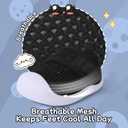 Toddler Shoes Baby Girl Boy Soft Breathable Mesh Wide Toe Box Lightweight Non-Slip Slip On First Walking Shoes (3-black)