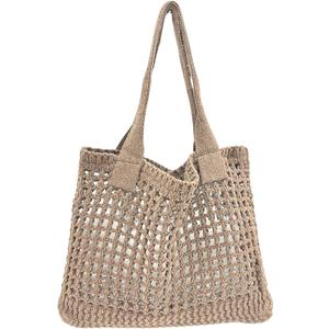 ENBEI Women's Beach Tote Bag, Crochet Knit Hollow Design, Stylish Tote for Beach,Travel and Everyday Use Aesthetic Handbag