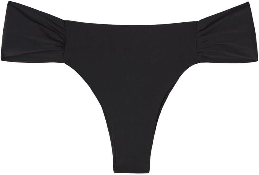 Woman's Draped Brazilian Swimsuit Bottom Indonesia (Large, Black - Indonesia Black)