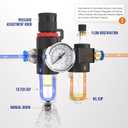 Air Pressure Regulator NPT 1/4 Inline Compressor Water Separator Pneumatic Filter with Gauge Parts Compressed AFC2000+US Brass Kit