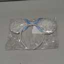 Mouse Ears Headbands for Women Girls - Fashion Sequin Hairband with Blue Bow Shiny Crown for Princess Cosplay Costume Party Decorations Hair Accessories, White