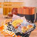 150PCS Basketball Party Food Serving Set - 100 Deli Wax Paper Sheets + 50 Disposable Food Trays - Sports Theme Snack Trays & Greaseproof Wrappers for Game Day, Birthday, Tailgate Party