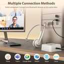 Bluetooth Headset with Microphone,Wireless Headset V5.2 with AI Noise Canceling Mic&USB Dongle, Wireless Headphones with Charging Base and Mute Function for Computer/Phone/Office/Skype