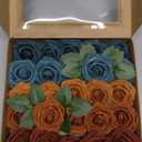 Ling's Moment Artificial Flowers, 25Pcs 3" Roses in Teal Shades, Realistic DIY Foam Floral Decor for Wedding Bouquets/Centerpieces, Outdoor Party Backdrops, Room/Table, and Garden/Pot Decorations
