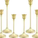 Candlestick Holders 6PCS, Metal Taper Candle Holder, Gold Candle Holders for Pillar Candles, Candle Holder for Halloween Decorations