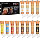 12 Colors Leather Repair Kit for Furniture, Vinyl Repair for Car Interior Seats Couch Sofa, Leather Filler Repair Scratches Fade Leather Paint for Bag Shoes, Restore PLeather, Bonded, Italian, Genuine