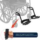 (1Pair) Wheelchair Replacement Footrests, Wheelchair Replacement Parts, Wheelchair Swivel Footrests for Standard Wheelchairs, Black