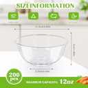mwellewm 12 oz Clear Plastic Bowls 100 Pack Disposable Ice Cream Dessert Serving Salad Hard Small Bowls for Party Catering Fruits Parfaits Snacks