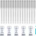 ilauke 100 PCS Sewing Machine Needles Universal Regular Point Needles for Singer Brother, Assorted Sizes HAX1 65/9, 75/11, 90/14, 100/16, 110/18 (Durable,Universal)