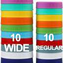 AOZITA 10 WIDE Mouth & 10 REGULAR Mouth Mason Jar Lids - 20 Pack Food Grade Plastic Mason Jar Caps for Ball, Kerr and More Canning Jars - Leakproof & Dishwasher Safe - Multicolor