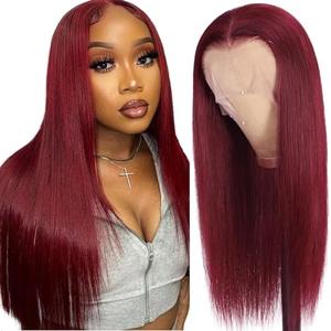99j Burgundy Lace Front Wigs Human Hair 13x6.5 HD Burgundy Colored Lace Front Wigs Human Hair 250% Density Glueless Straight Wigs Human Hair Pre Plucked with Baby Hair (22 inch, 99j)