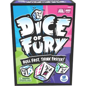 Educational Insights Dice of Fury - Family Board Games for Adults, Teens, and Kids, Dice Games for Family Game Night, Fast-Paced Table Top Party Game, Fun Group Play, Mental Math Activity