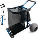 Beach Cart Foldable Fishing Trolley with 12 inch Balloon Wheels for Sand All-Terrain